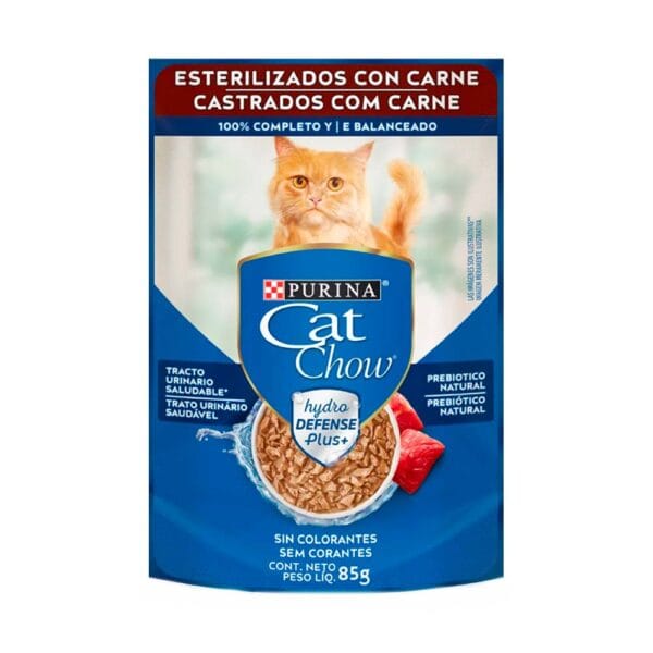 Pouche Carne Gato Esterilizado 85g Cat Chow