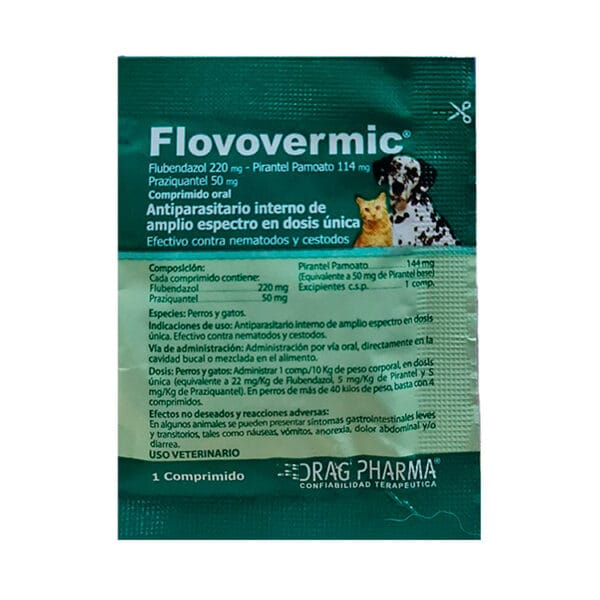 Flovovermic Antiparasitario Interno 1 Comprimido Drag Pharma