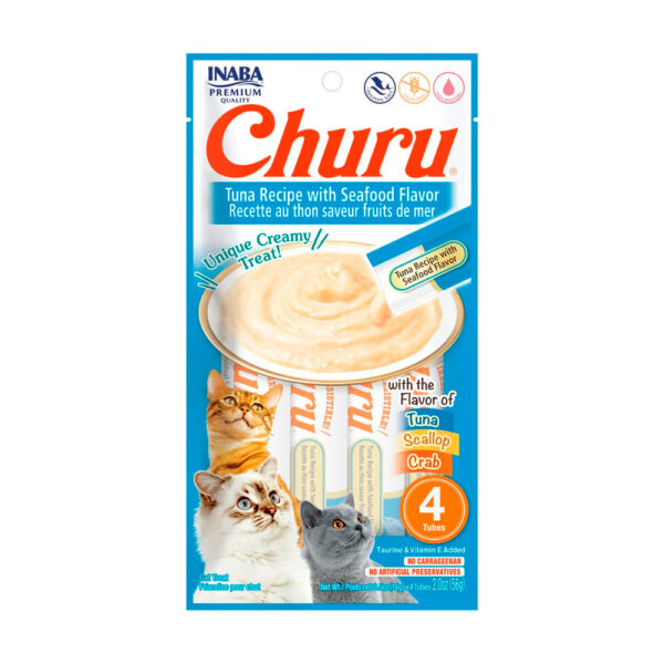 Churu Gato Atún Con Mariscos 4 Tubos