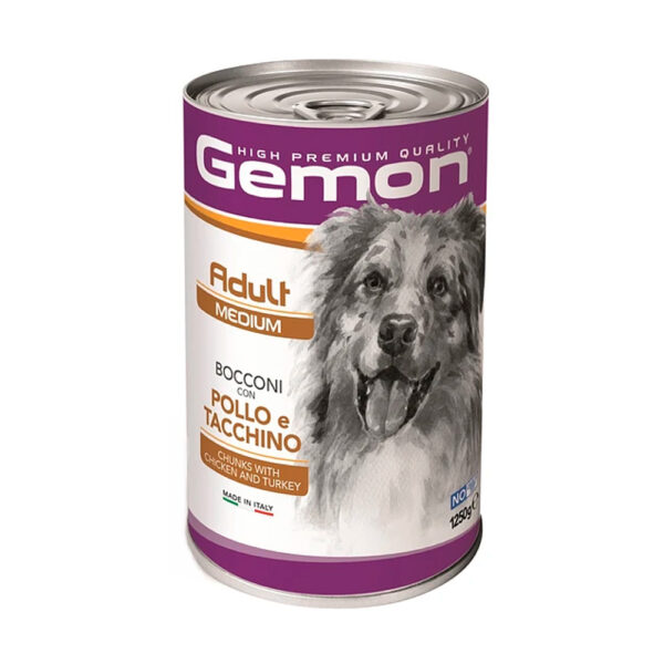Lata Gemon Perro Adulto Medium Pollo Con Pavo 1.25 Kg
