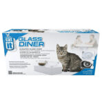 Comedero de Vidrio Elevado Doble Blanco Catit